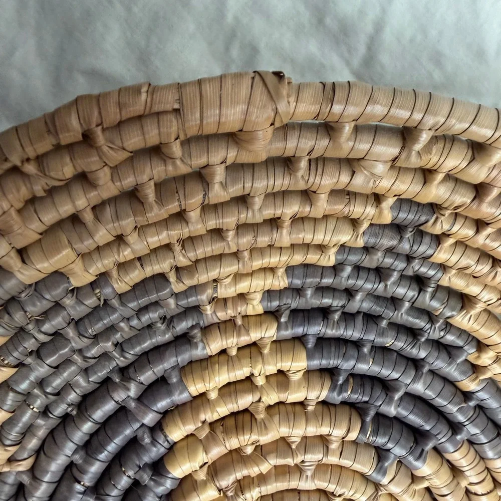VTG Handwoven Native American Style Coiled Basket Star Design Tribal Gift 11